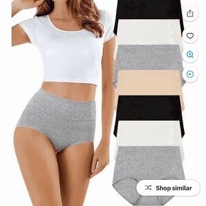 High-Waist Cotton Stretch Briefs – Multi-Pack (Gray, Black, White, Cream)